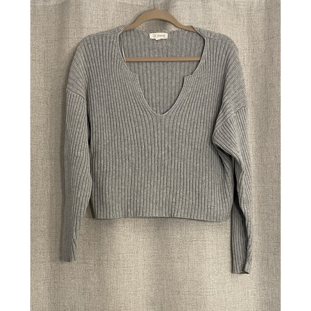 L.A. Hearts Womens Sweater Size Medium Long Sleeve Pullover Solid Gray